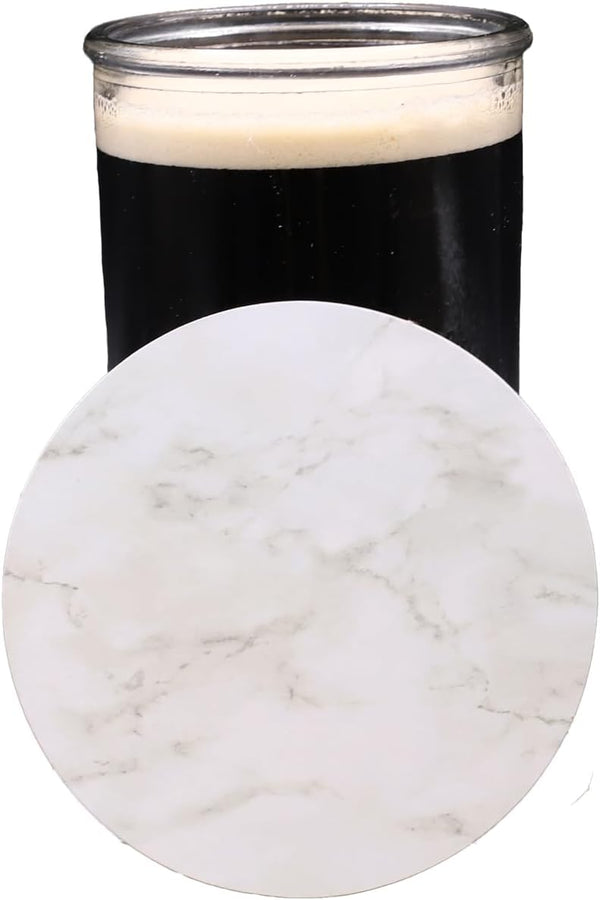 Marble Design Coasters - 25 Pack Disposable Coasters for Drinks, 4 Inch Thick Kraft Paper for Parties