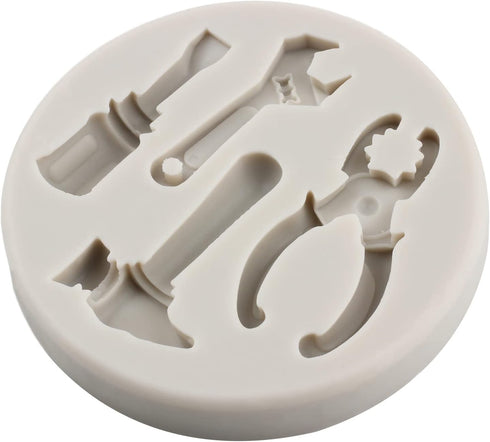 Mini Construction Tools Silicone Molds Set of 4 for Cake Decorating, Chocolate Fondant Molds, Cupcake Topper