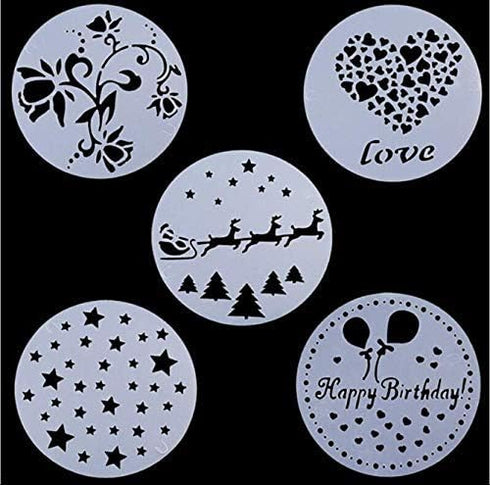 15-Pack Magnoloran Wedding Cake Stencils, Floral Cake Templates, Baking Tools, Dessert Decorating Molds