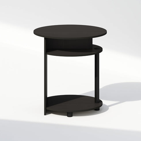3-Tier Closet, Furinno TIDUR Night Stand, Oval Nightstand with Round Edge Tabletop, Open Shelf Bedside Table, End