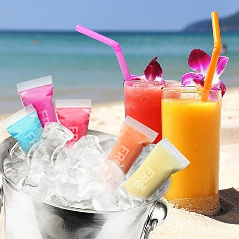 FROZIP 125 (5x2") SMALL SIZE Disposable Ice Popsicle Mold Bags| BPA Free Freezer Tubes With Zip Seals | For Healthy