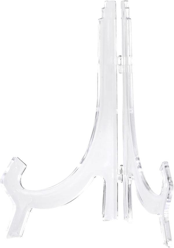 uxcell 2pcs 9.8" Folding Acrylic Easel Stand, Clear Display Plate Holder for Decorative Picture Frame