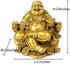 Fengshui Buddha Statue for Lucky & Happiness, God of Wealth Laughing Buddha on Dragon Chair, Brass Home Decor