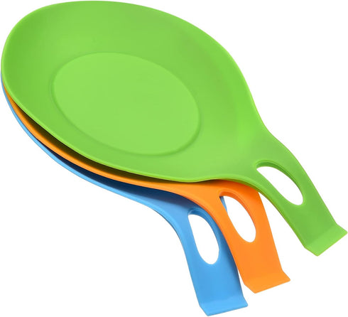 uxcell Silicone Spoon Rest, 7.68" x 3.74" Heat Resistant Utensil Holder for Spatula, Ladle, Counter, Stove Top,