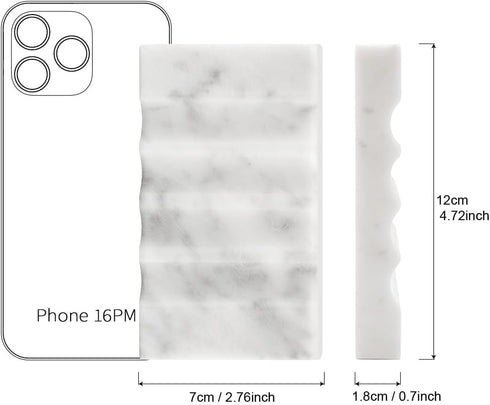 CNTBO WeDoDecor Real Marble Soap Dish for Shower Stone Tray Small Bar Soap Holder with Self Draining | Non-Slip, Luxury