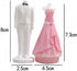 3D Bride and Groom Tuxedo Wedding Dress Set, Silicone Candle Soap Mold for Wedding Cake Decorating (Set of 2)