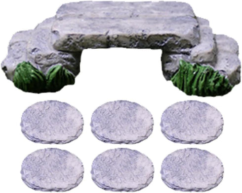 Yardwe Miniature Garden Bridge Statue Set, Micro Landscape Decorations, Stepping Stone DIY Mini Resin Bridge, Bonsai