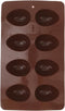 Silicone Baking Cake Mold, Amosfun, 8-Cavity Easter Egg Shaped Molds for DIY Cooking, Coffee Color, 10.62 x 6.29 x 0.78