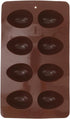 Silicone Baking Cake Mold, Amosfun, 8-Cavity Easter Egg Shaped Molds for DIY Cooking, Coffee Color, 10.62 x 6.29 x 0.78