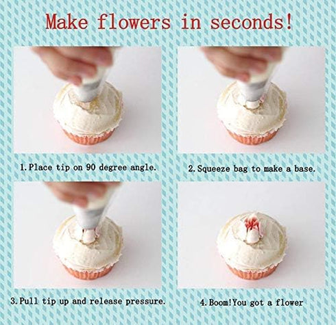 Russian Piping Tips Cake Decorating Complete Set, WOWDECOR 24pcs Baking Supplies Kit