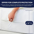 Bamboo Mattress Protector with Zipper, 100% Waterproof King Size Cooling Cover, Ultra Soft Jacquard Fabric