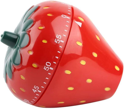Maxmartt Strawberry Shaped Kitchen Timer, Wind Up 60 Minutes Manual Countdown Timer, Cute Loud Ring