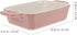 YARDWE Pink Ceramic Loaf Pan Baking Dish, Rectangular Bakeware, Casserole Dish, Serving Plate Tray