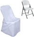 Efavormart White Polyester Lifetime Folding Chair Covers, Durable Reusable Chair Covers