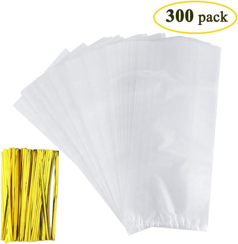 300 Count (300 Pack) Belinlen Bread Loaf Bags With Free Twist Ties
