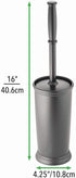 mDesign Toilet Bowl Brush and Holder - Covered Bathroom Scrubber in Modern Holder - Space Saving Deep Cleaning Brush -