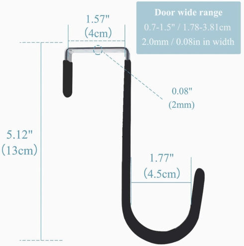 Black Wreath Hanger, Strong Bearing Door Hook for Fall, Christmas, and Halloween Decorations
