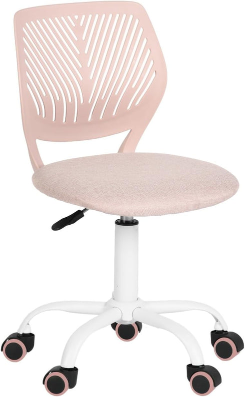 FurnitureR Writing Task Chair for Teens Boys Girls 360 Rolling Wheels Fabric