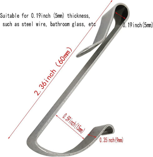 20 Pcs Heavy Duty J Shaped Zinc Alloy S Hooks for Hanging, Wire Shelving Accessories