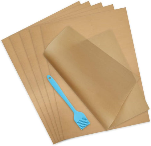 6 Sheets Silicone Baking Mats Non-Stick Reusable, Oil Brush Baking Mat Sheet Liner Set 30 * 40cm