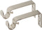 Ivilon Fixed Brackets for Curtain Rods, Set of 2, for 1/2 or 5/8 Inch Rods, Brushed Nickel