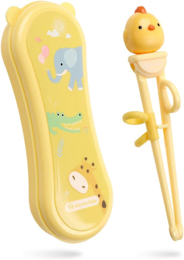 Wakaka Chicken Shape Chopsticks, Easy to Use Training Chopsticks for Children and Adults, Reusable Set (Yellow)