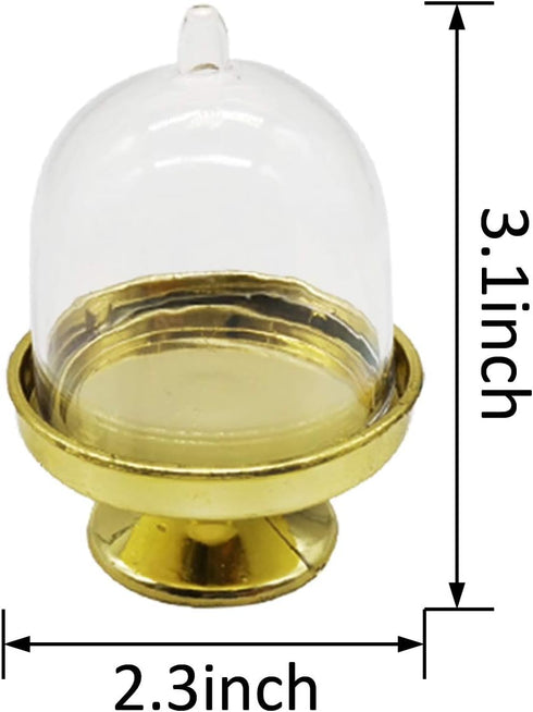 TIHOOD 12PCS Mini Cupcake Stand, Tiny Cake Dome with Clear Plastic for Chocolate, Cheese, and Candies