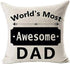 Andreannie Set of 2 Cotton Linen Throw Pillow Case Cushion Cover, 18 X 18 Inches, Best Gift for Mother Father