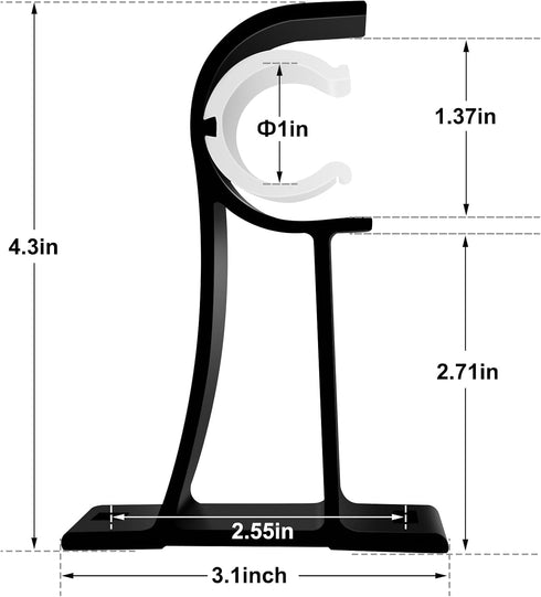 KOLAKO 4 Pack Heavy Duty Curtain Rod Bracket, Decorative Rod Holders for 1 Inch Drapes Rod, Black