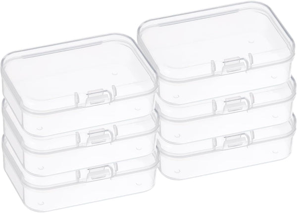 PATIKIL Clear Storage Box, 6.5x4.5x2.5in, 6Pack Stackable Rectangle Organizer for Bead Jewelry