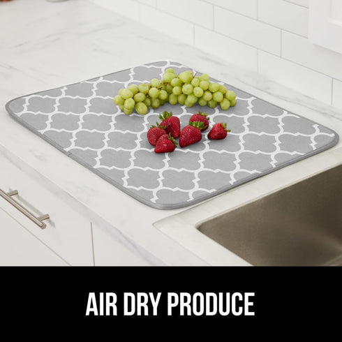 Gorilla Grip Ultra Water Absorbent Microfiber Dish Drying Mat, 18x32, Quick Dry Thick Mesh for Kitchen Counter