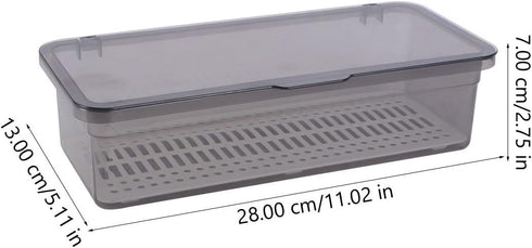 PRETYZOOM Box Storage Container - Grilling Utensils Holder with Lid for Chopsticks and Spatula Storage