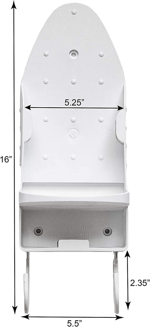 Iron Board Laundry Room Organization and Storage with Hooks, White