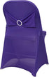 Efavormart Purple Spandex Folding Slip On Chair Cover with Silver Rhinestone Buckled Sash Band, Stretch Fitted Chair