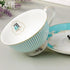 Cup & Saucer Set Bone China Porcelain Tea Coffee Cup for Breakfast Afternoon Tea - Blue Stripe Pattern (1)