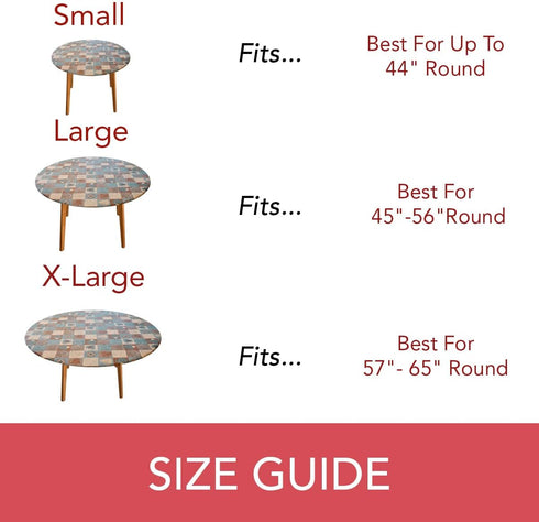 45" 56" Covers For The Home Deluxe Elastic Edged Flannel Backed Vinyl Fitted Table Cover - Global Coffee Pattern