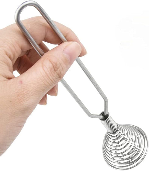 Stainless Steel Spring Coil Whisk, Hand Mixer Kitchen Tool for Mixing, Blending, Beating, Cooking