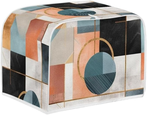 Four Slice Toaster Cover, Modern Geometric Circle Kitchen Appliance Cover with Hang Loop