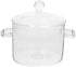 Glass Saucepan, 1350ml Glass Cooking Pot with Cover, Nonstick Soup Pot for Soup and Pasta