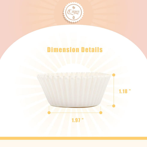 qiqee 1000pcs White Cupcake Liners Muffin Linner No Smell, Food Grade Baking Cups(Standard Size) by qiqee