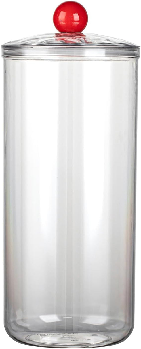 Clear Plastic Candy Jar with Lid for Office Desk, Cookie Storage Jar for Kitchen Counter, Apothecary Jar for Cotton