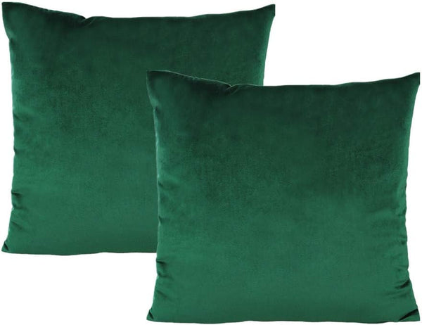16x16 Dark Green Velvet Throw Pillow Covers Set of 2 - Emerald Green Christmas Decor Cushion Cases for Home, Couch,