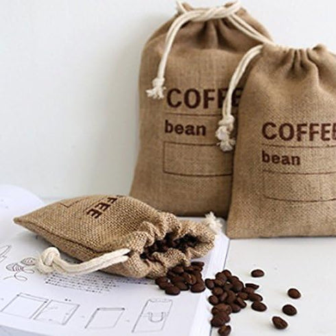 Jute Woven Bundles for Kitchen Sundries, Coffee Bean Bags, Peas Bags, Natural Burlap Drawstring Reusable (3, 11.8" X