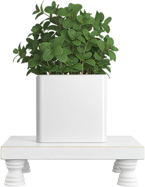 MADOCEGO 2 8.5"x5.7") Pcs Wood Plant Stand Wooden Plant Stool Round Riser Display Stand Flower Pot Holder Low Plant Pot