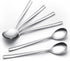 Korean Spoon,6 Pieces Soup Spoons Stainless Steel,Korean Spoons with Long Handles,8 Inch Rice Spoon Dinner Spoon Table Spoon Flatware Set for Home, Kitchen, or Restaurant