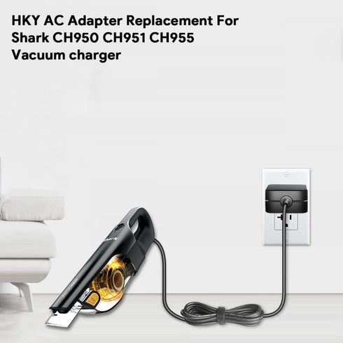 HKY AC Adapter Power Cord Compatible with Shark CH951 CH950 CH955 UltraCyclone Pro Handheld Vacuum CH95014 CH95114
