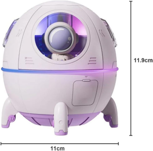 Cool Mist Humidifiers, Mini USB Humidifier, Cute Spaceship Shaped Humidifier Portable Household Ambient Light Humidifier US Plug 110V Purple by CHEOTIME