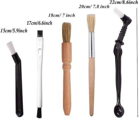 DXary 5 Pieces Coffee Brush Set, Professional Espresso Brush Kit for Coffee Machine Cleaning