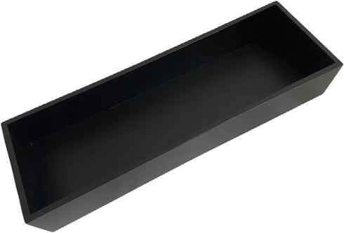 Bamboo Kitchen Drawer Organizer, Black Box Utensil Tray, Cutlery Holder, Desk Supplies & Accessories - 12"x4"x2"