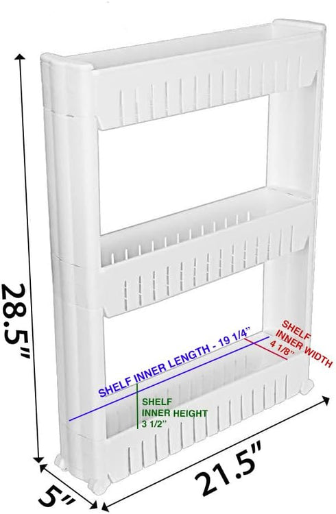 3-Tier Portable Storage Organizer Rack for Laundry, Bathroom, and Kitchen